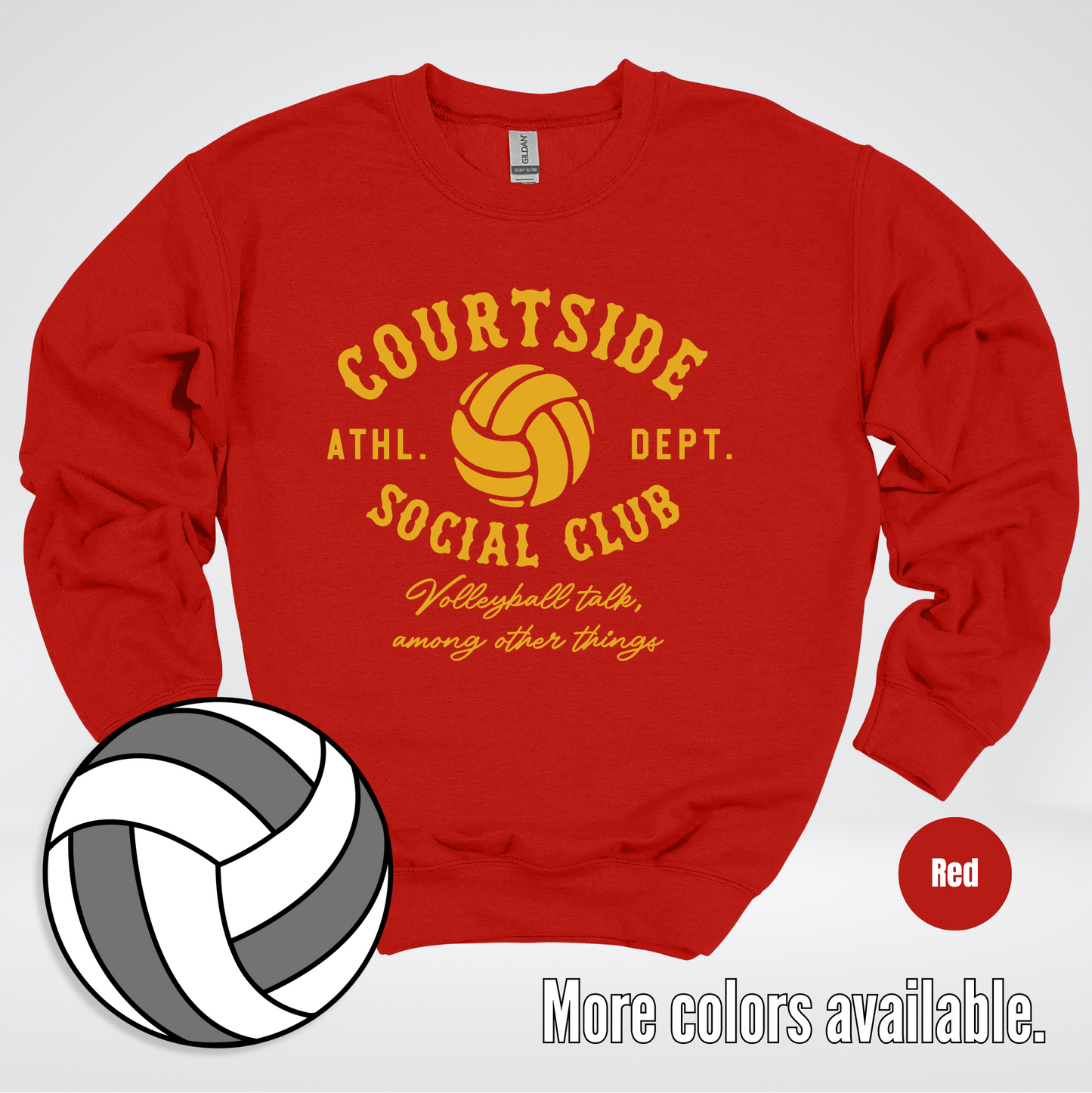 Courtside Social Club – Gold – Volleyball Design Crewneck Sweatshirt