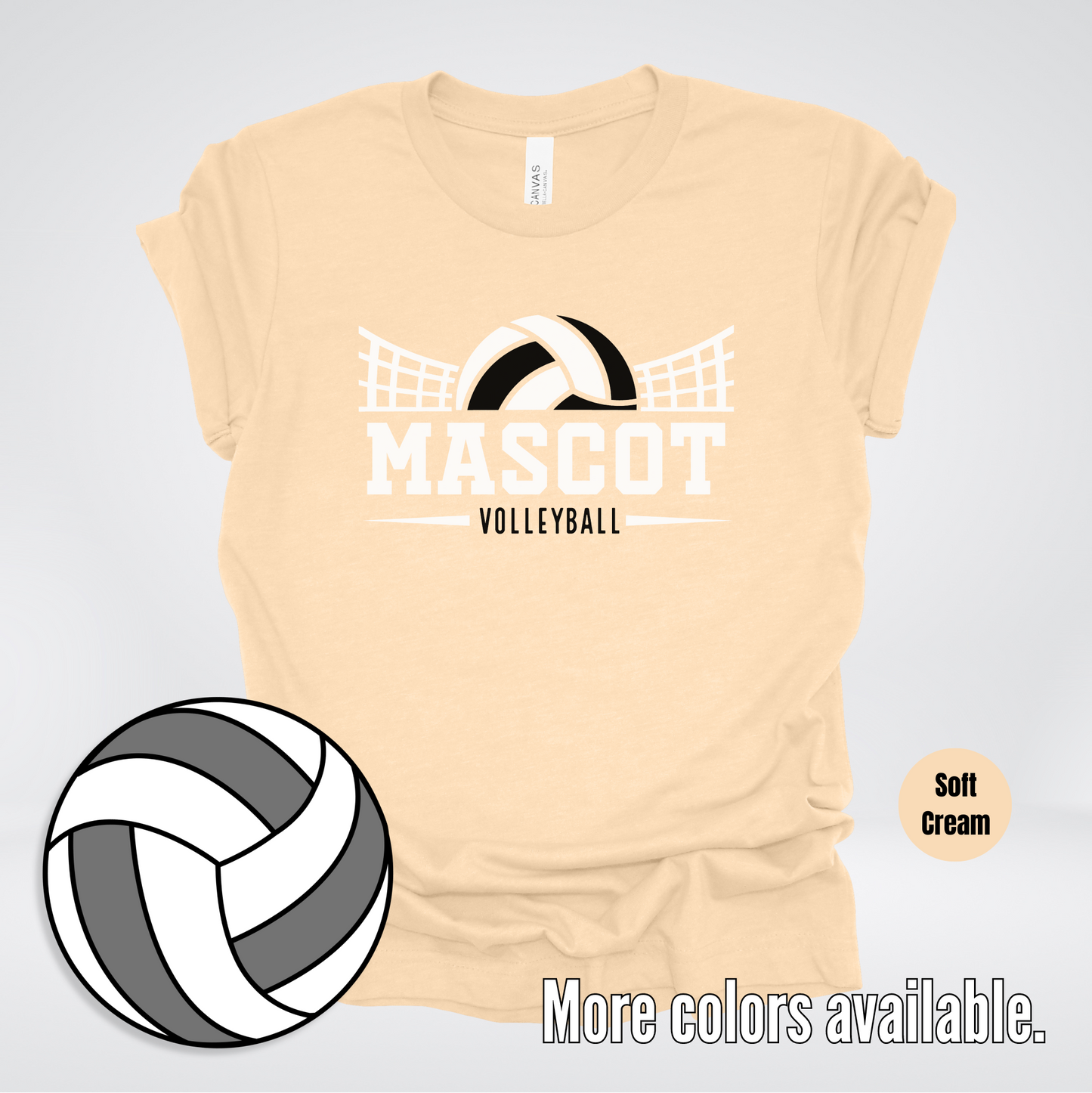 Custom Mascot - Black - Volleyball Design 28 T-Shirt