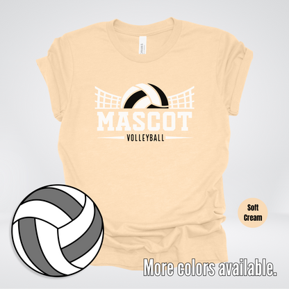 Custom Mascot - Black - Volleyball Design 28 T-Shirt