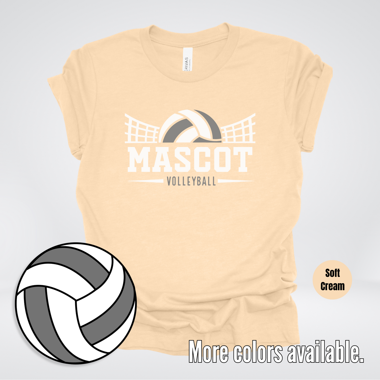 Custom Mascot - Gray - Volleyball Design 26 T-Shirt