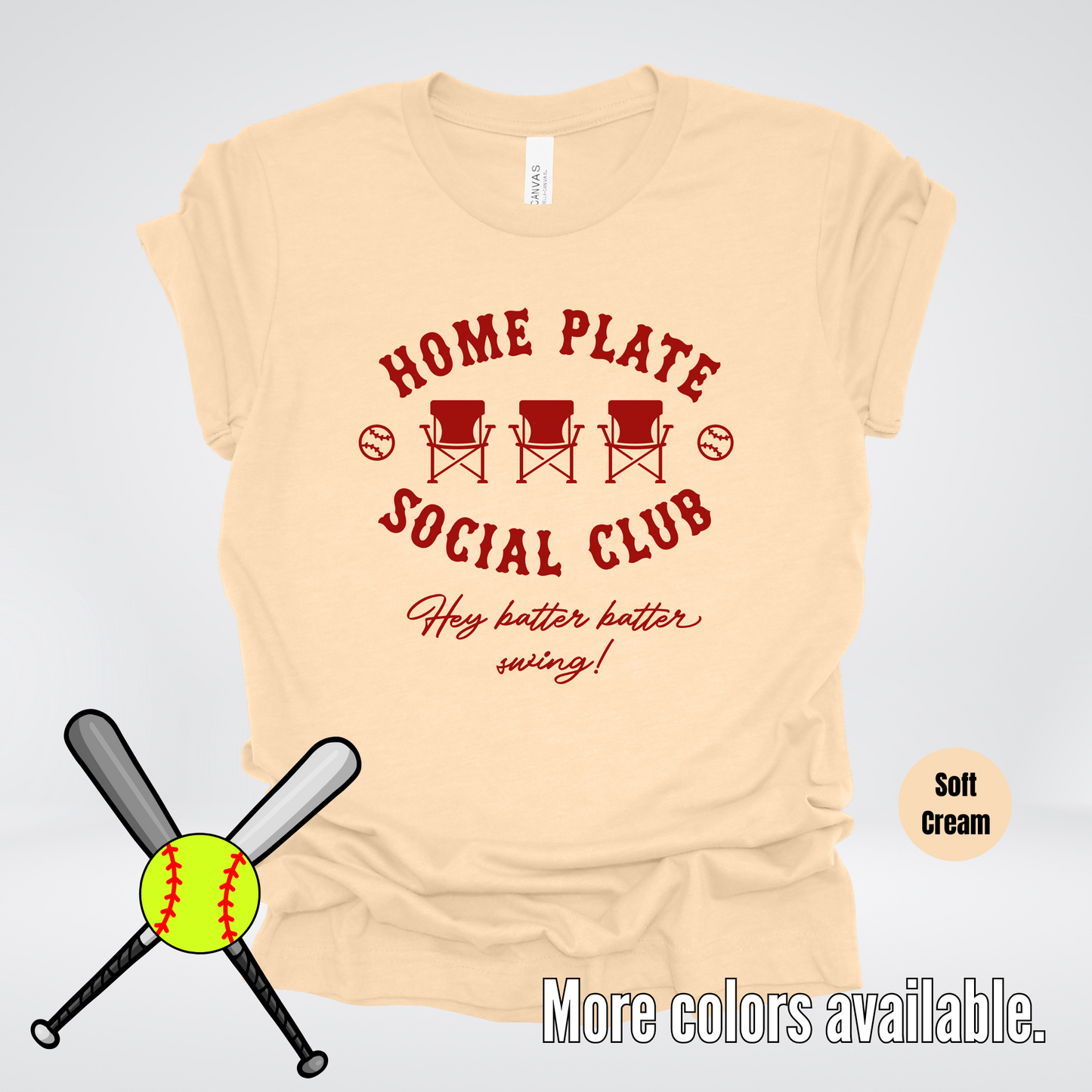 Home Plate Social Club – Maroon Design - Softball Baseball T-Shirt