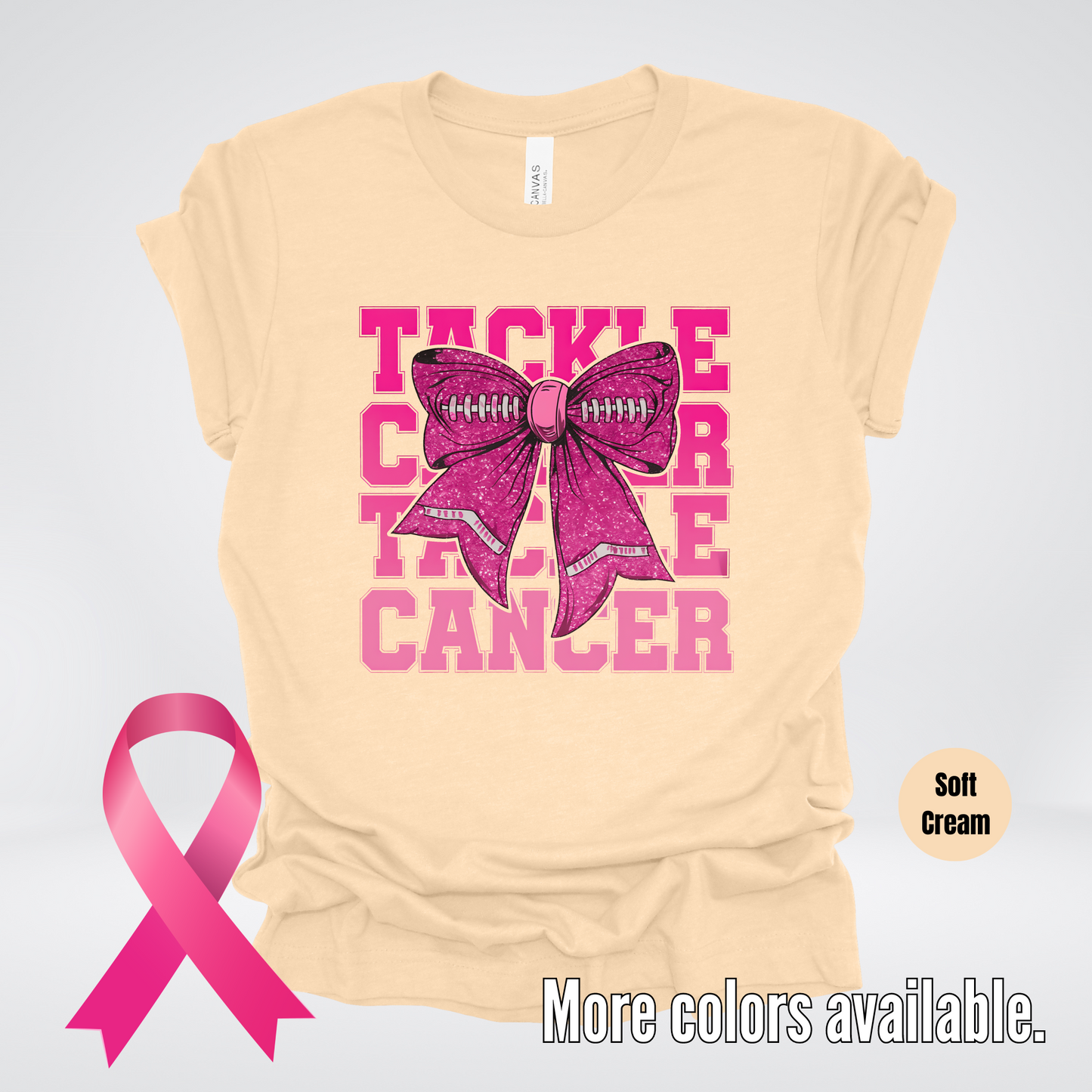 Tackle Cancer Coquette Football Breast Cancer Awareness 2 T-Shirt