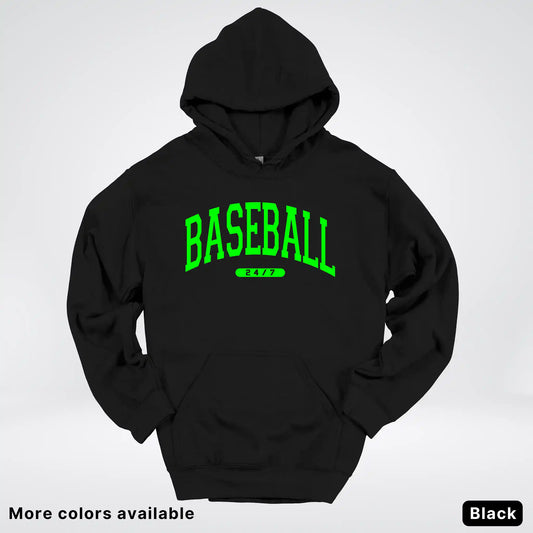 Baseball 24/7 – Green Design - Hoodie