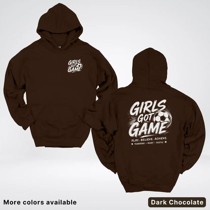 Girls Got Game - White Design - Soccer Hoodie