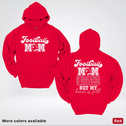 Football Mom – My Heart Is Full Front & Back – White Design - Hoodie
