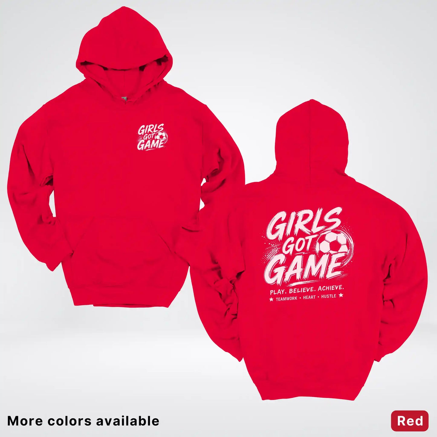 Girls Got Game - White Design - Soccer Hoodie
