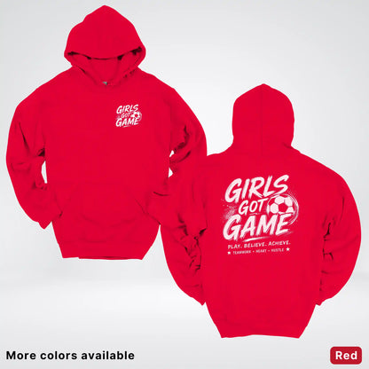 Girls Got Game - White Design - Soccer Hoodie