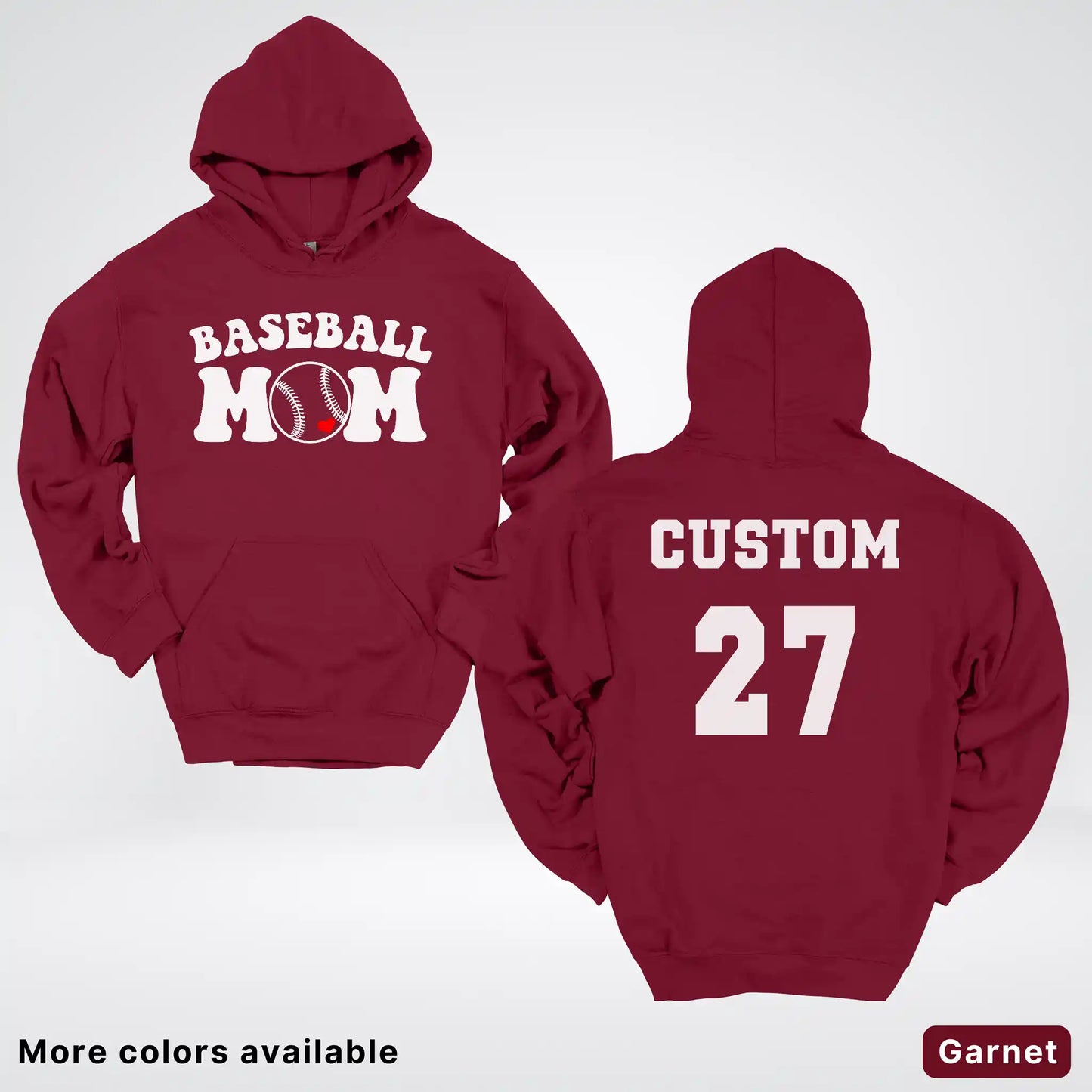 Custom Name & Number- Baseball Design 6 Hoodie
