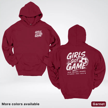 Girls Got Game - White Design - Soccer Hoodie