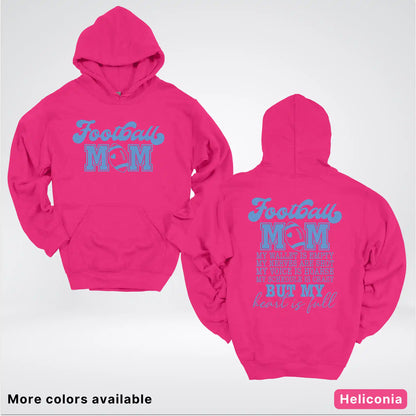 Football Mom – My Heart Is Full Front & Back – Light Blue Design - Hoodie