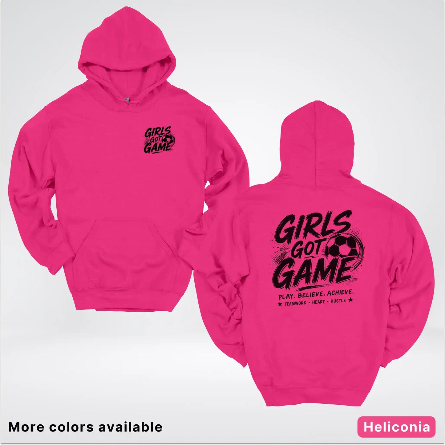 Girls Got Game - Black Design - Soccer Hoodie