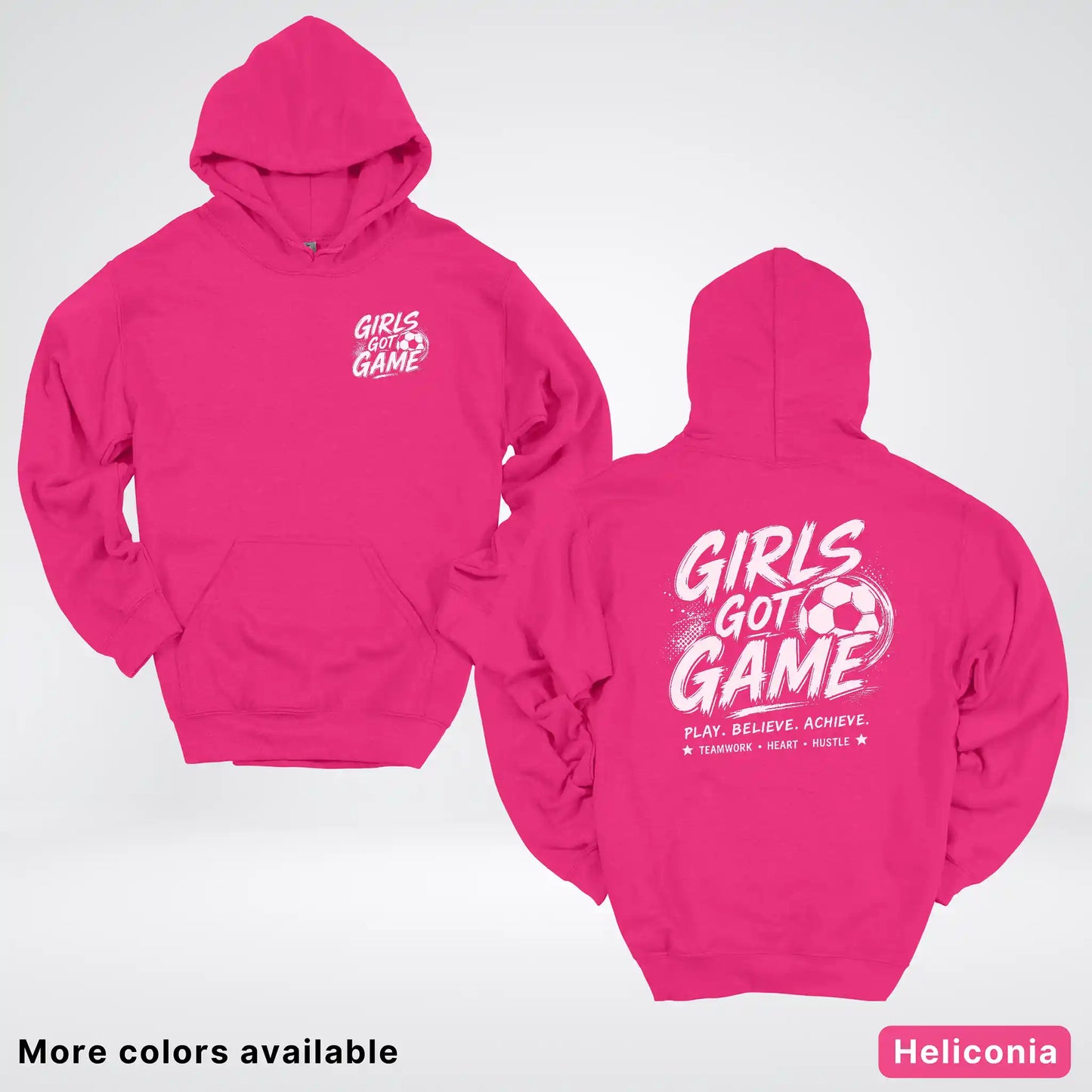 Girls Got Game - White Design - Soccer Hoodie