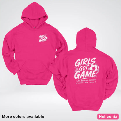 Girls Got Game - White Design - Soccer Hoodie