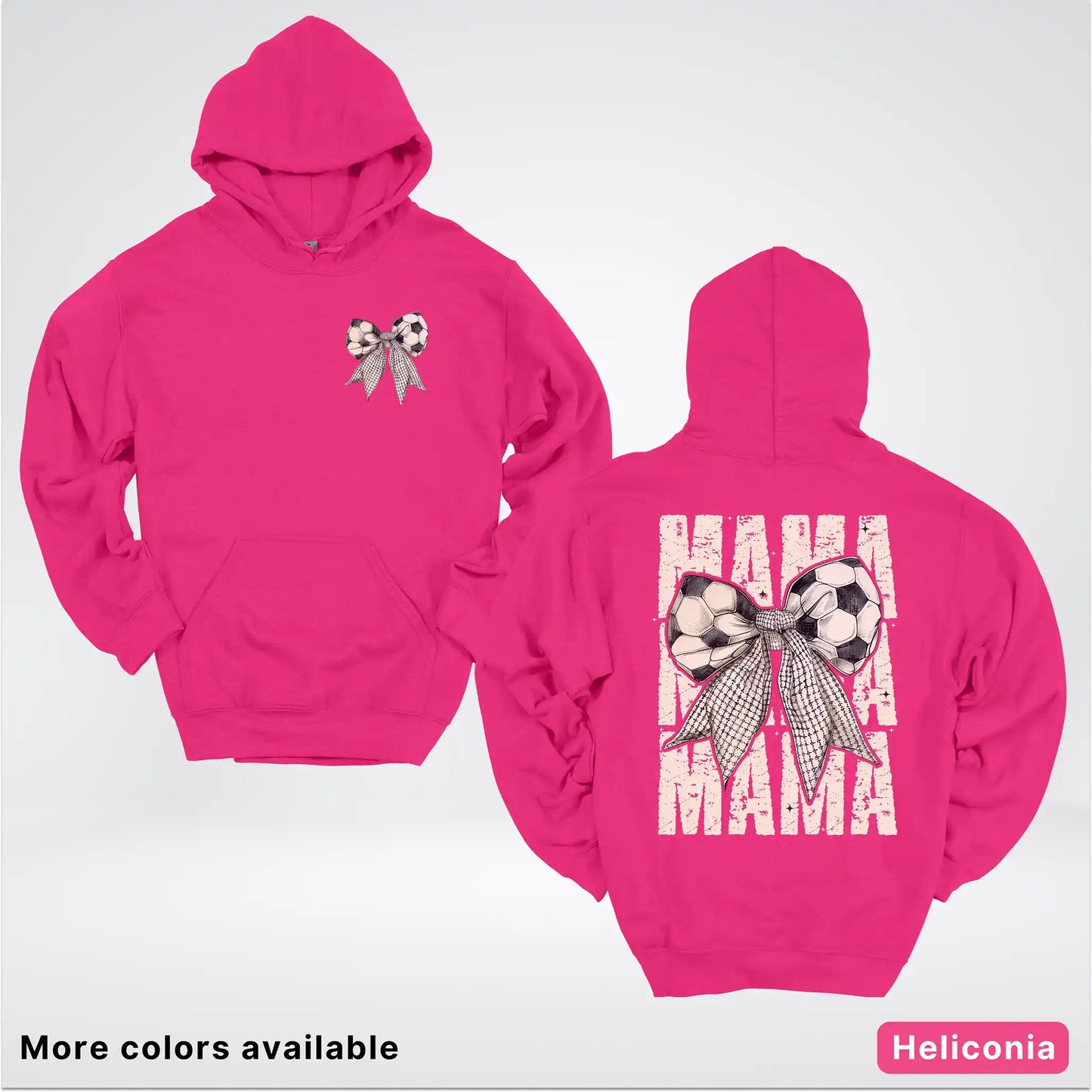 Soccer Mama Bow Coquette Graphic Hoodie