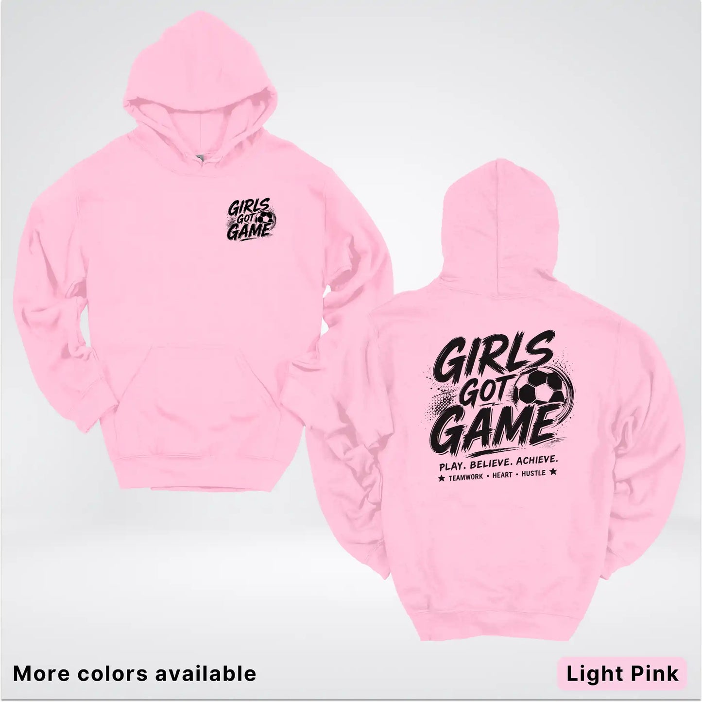 Girls Got Game - Black Design - Soccer Hoodie