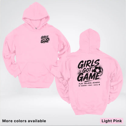 Girls Got Game - Black Design - Soccer Hoodie