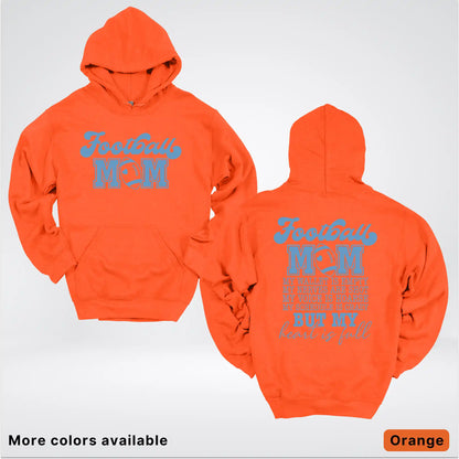Football Mom – My Heart Is Full Front & Back – Light Blue Design - Hoodie