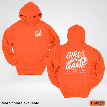 Girls Got Game - White Design - Soccer Hoodie