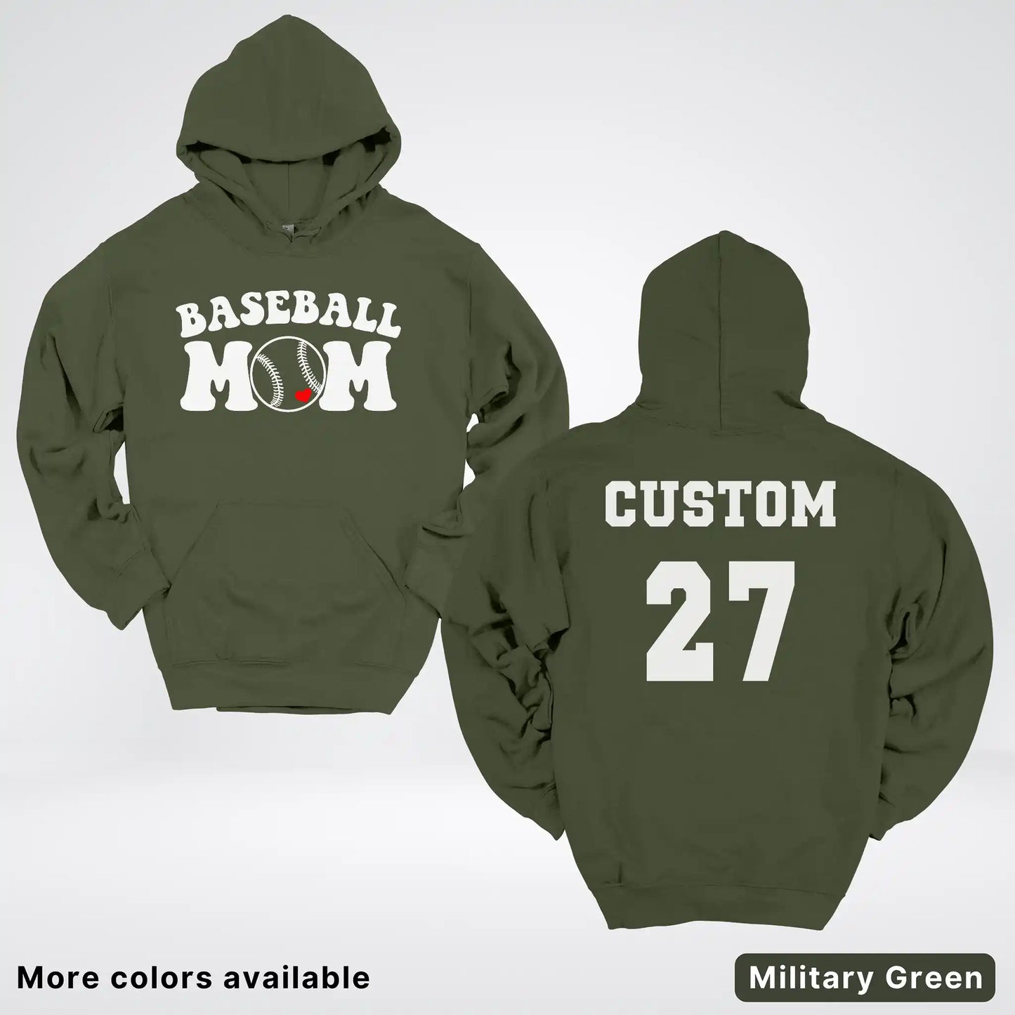 Custom Name & Number- Baseball Design 6 Hoodie