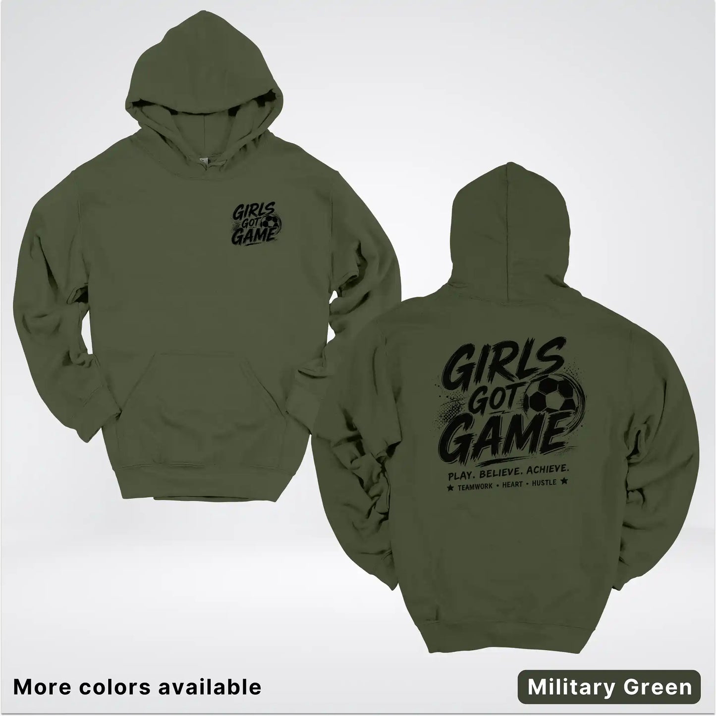 Girls Got Game - Black Design - Soccer Hoodie