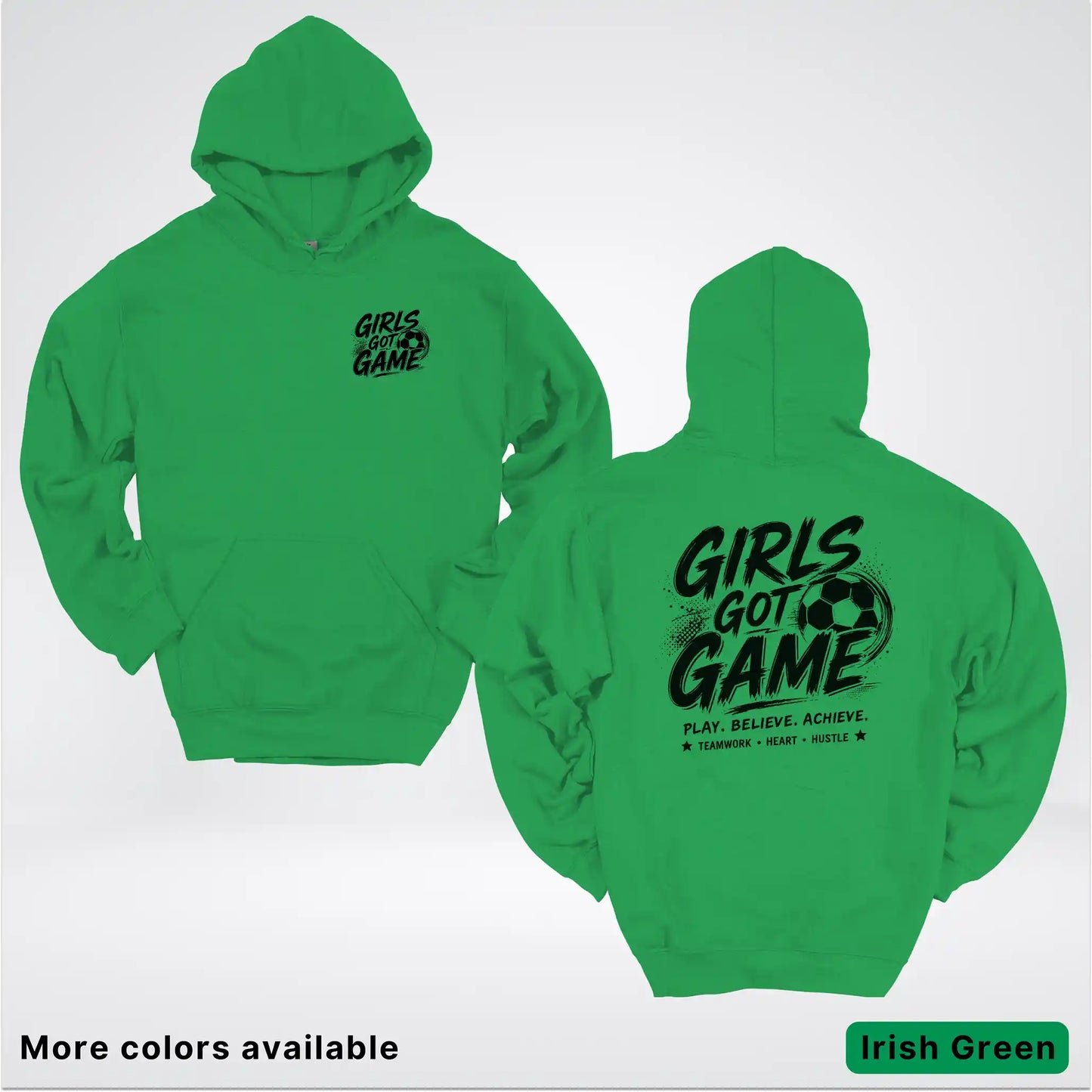 Girls Got Game - Black Design - Soccer Hoodie