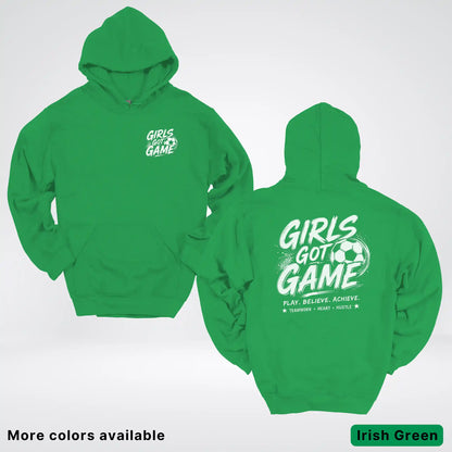 Girls Got Game - White Design - Soccer Hoodie