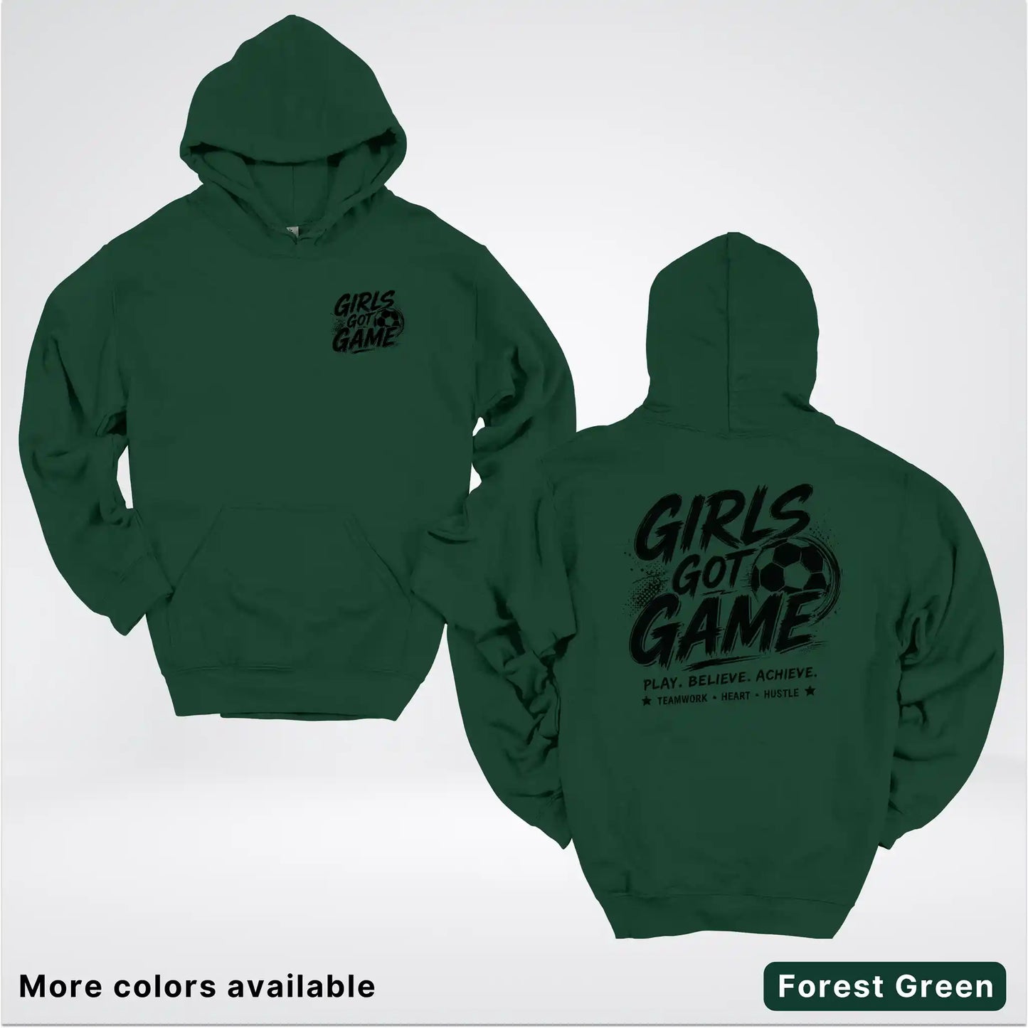 Girls Got Game - Black Design - Soccer Hoodie