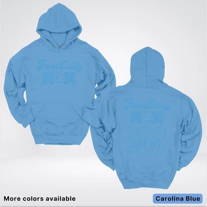 Football Mom – My Heart Is Full Front & Back – Light Blue Design - Hoodie