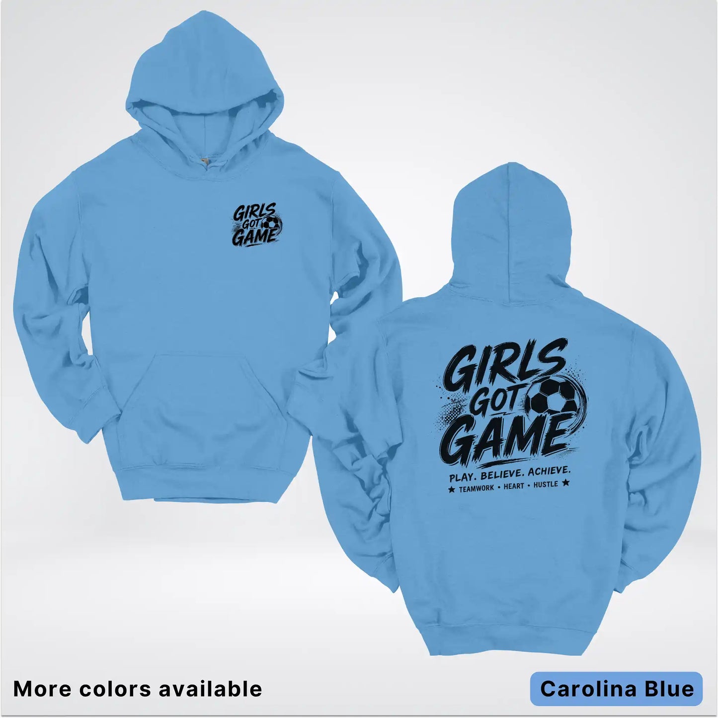Girls Got Game - Black Design - Soccer Hoodie