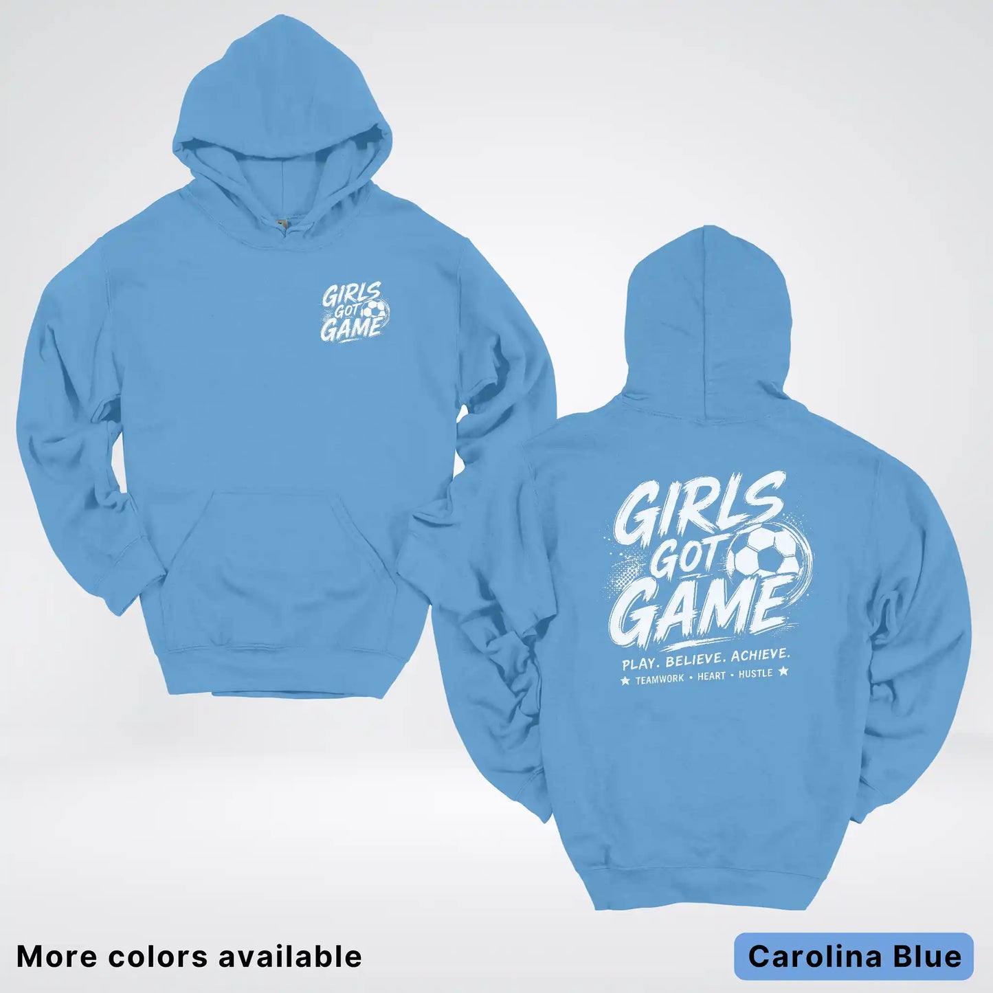 Girls Got Game - White Design - Soccer Hoodie