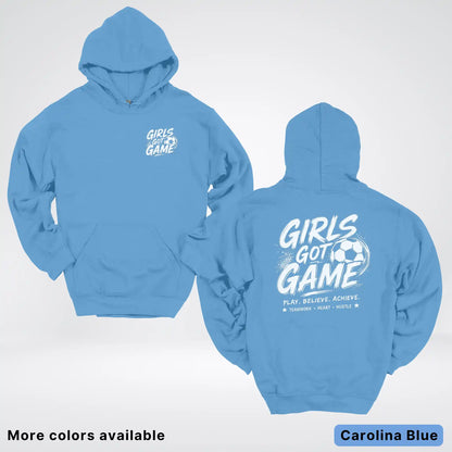 Girls Got Game - White Design - Soccer Hoodie