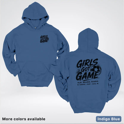 Girls Got Game - Black Design - Soccer Hoodie
