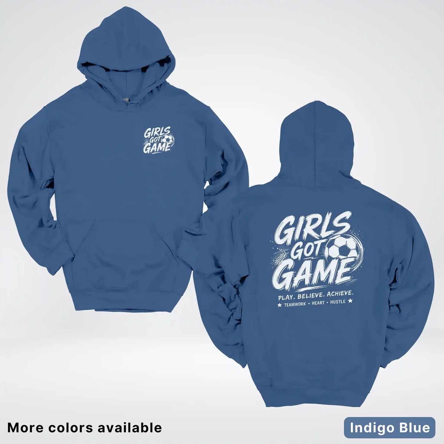 Girls Got Game - White Design - Soccer Hoodie