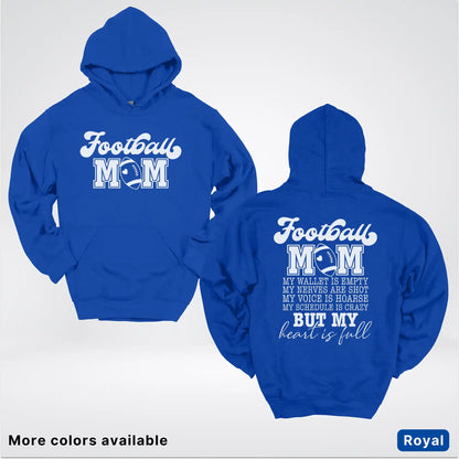 Football Mom – My Heart Is Full Front & Back – White Design - Hoodie