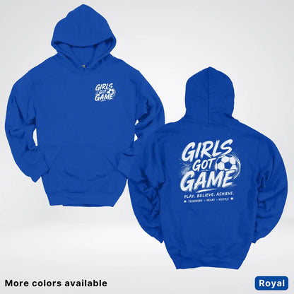 Girls Got Game - White Design - Soccer Hoodie