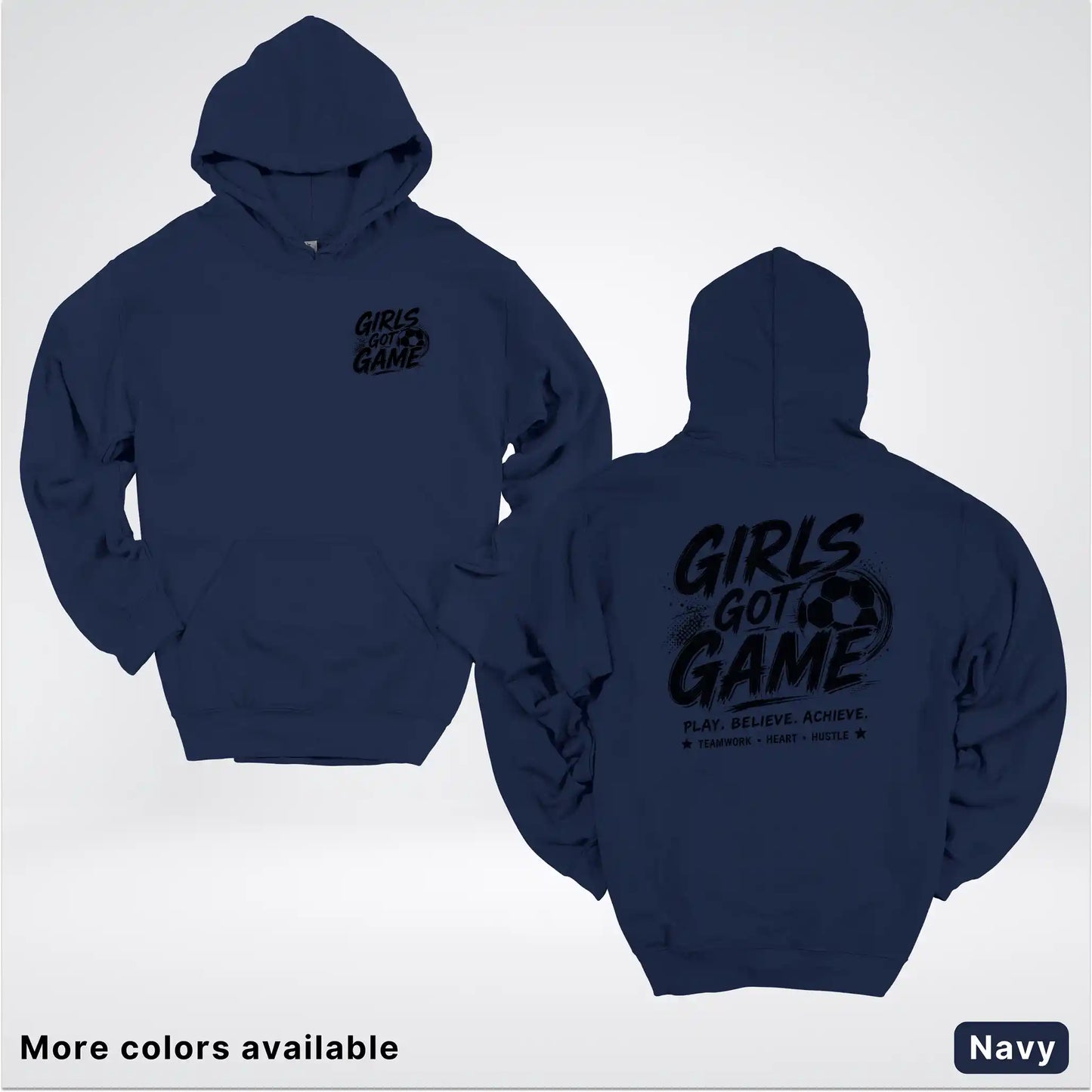 Girls Got Game - Black Design - Soccer Hoodie