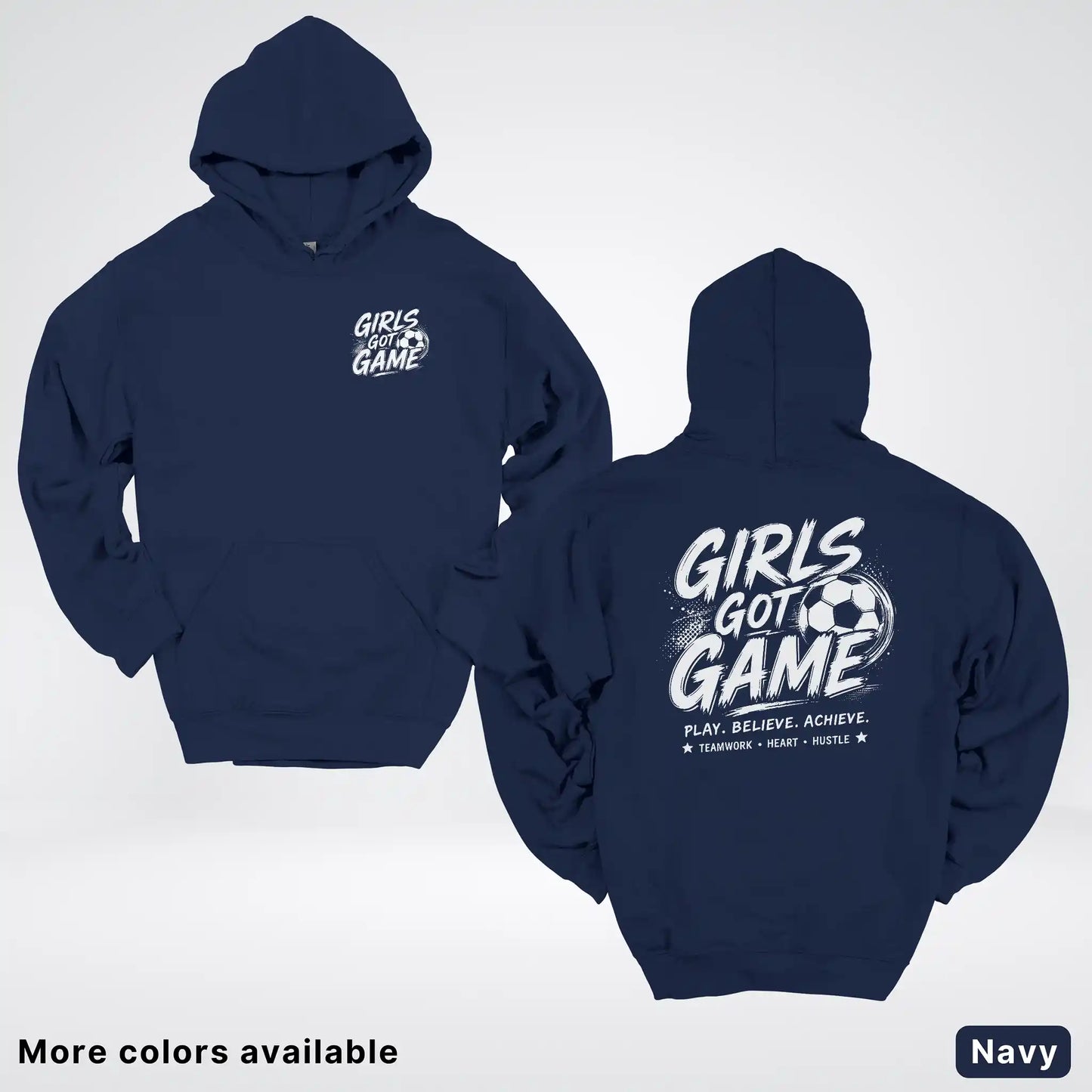 Girls Got Game - White Design - Soccer Hoodie