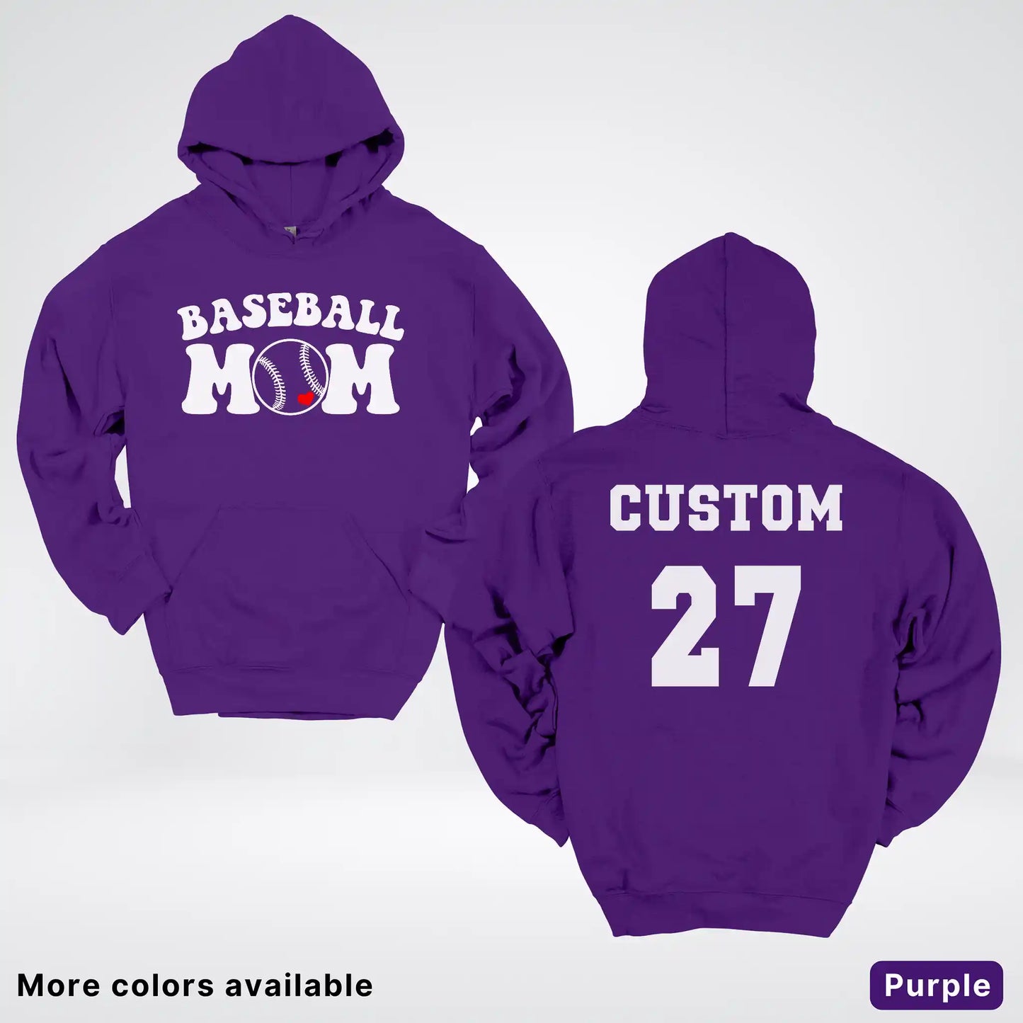 Custom Name & Number- Baseball Design 6 Hoodie