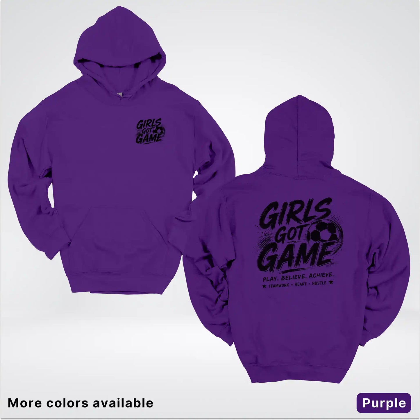 Girls Got Game - Black Design - Soccer Hoodie