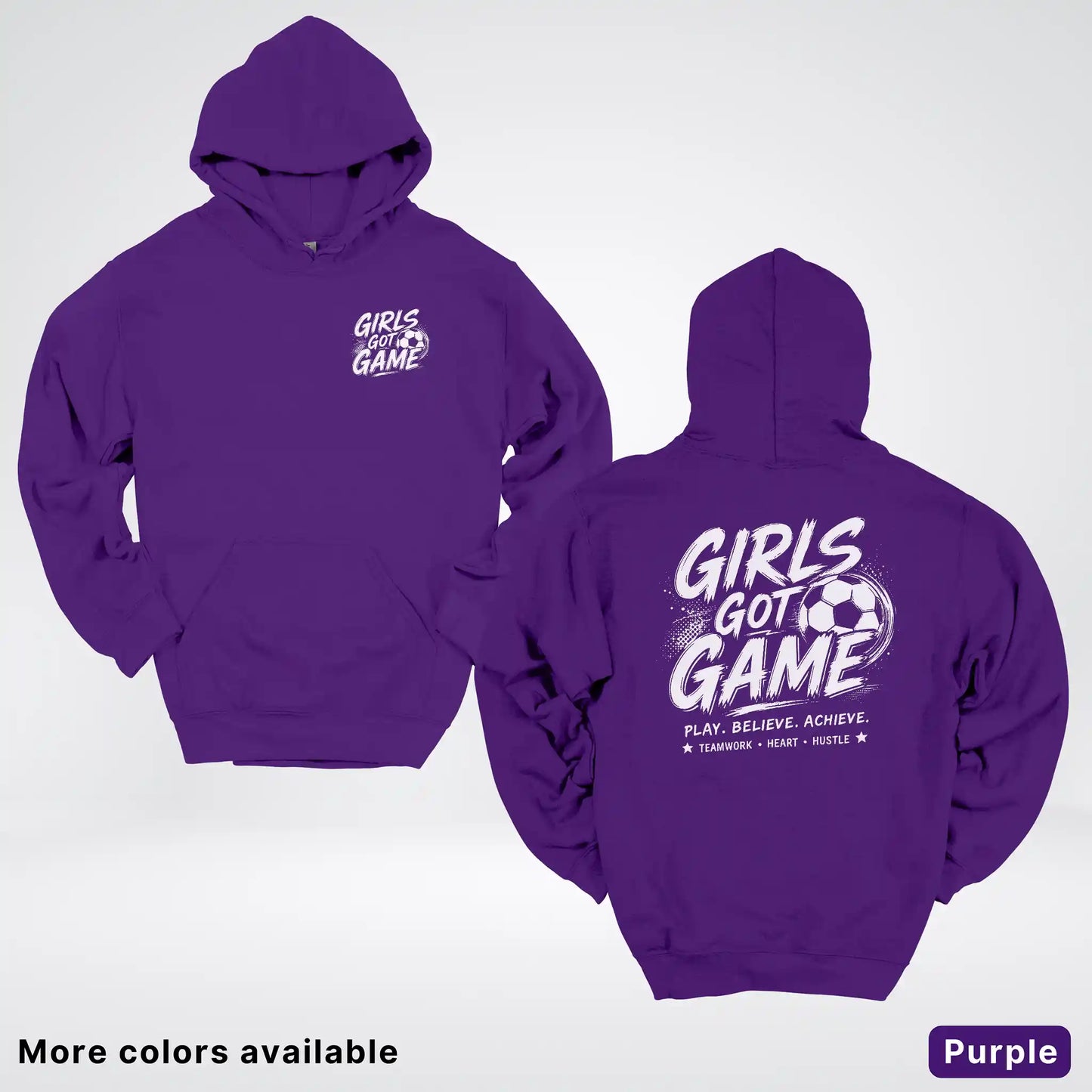 Girls Got Game - White Design - Soccer Hoodie