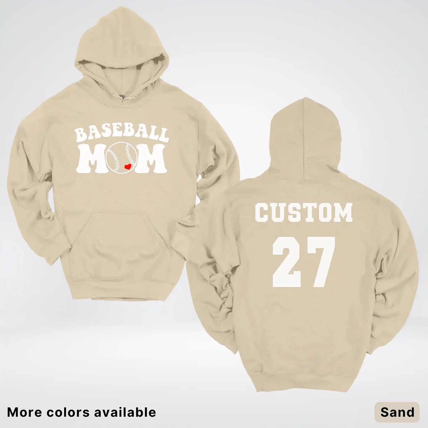 Custom Name & Number- Baseball Design 6 Hoodie