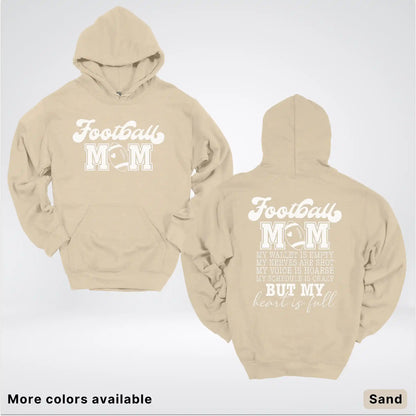 Football Mom – My Heart Is Full Front & Back – White Design - Hoodie