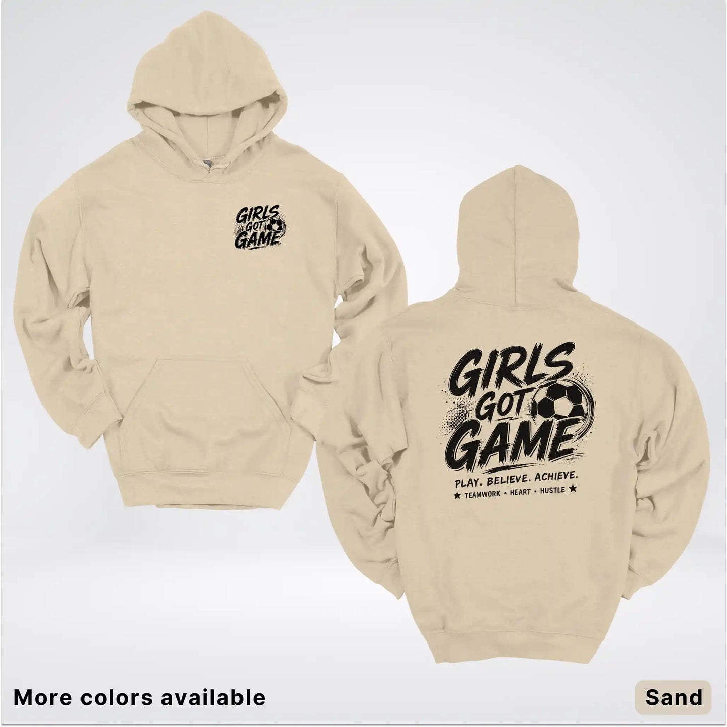Girls Got Game - Black Design - Soccer Hoodie
