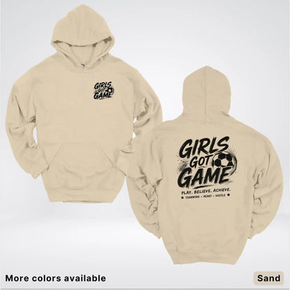 Girls Got Game - Black Design - Soccer Hoodie