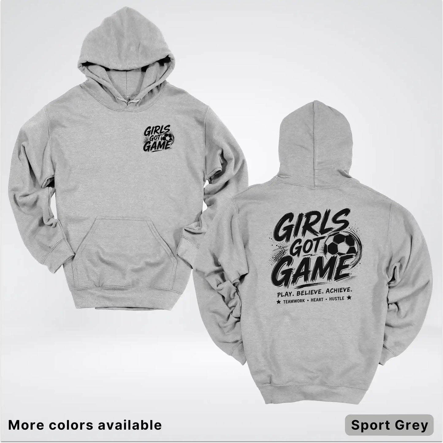 Girls Got Game - Black Design - Soccer Hoodie