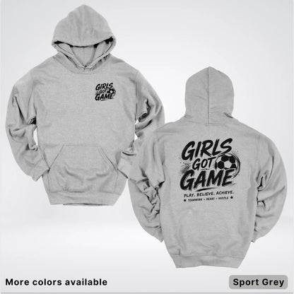 Girls Got Game - Black Design - Soccer Hoodie