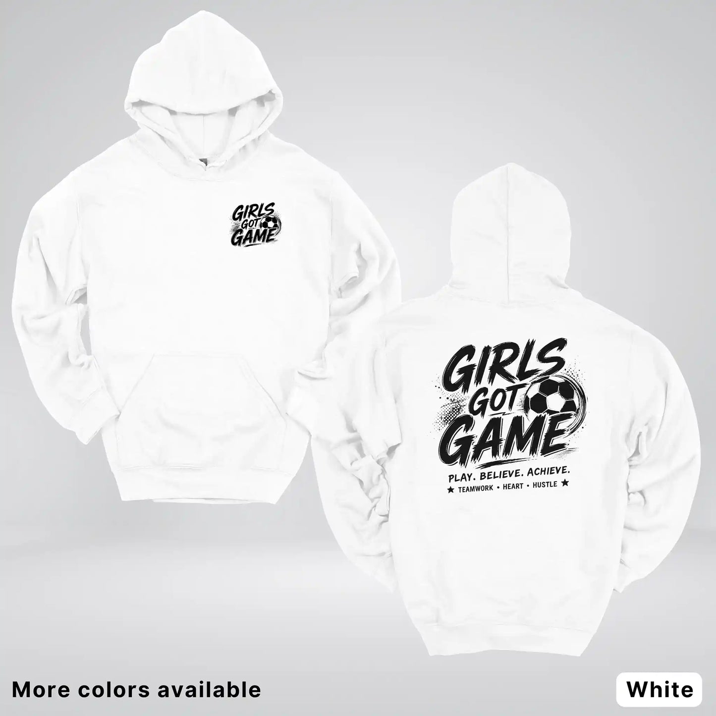 Girls Got Game - Black Design - Soccer Hoodie