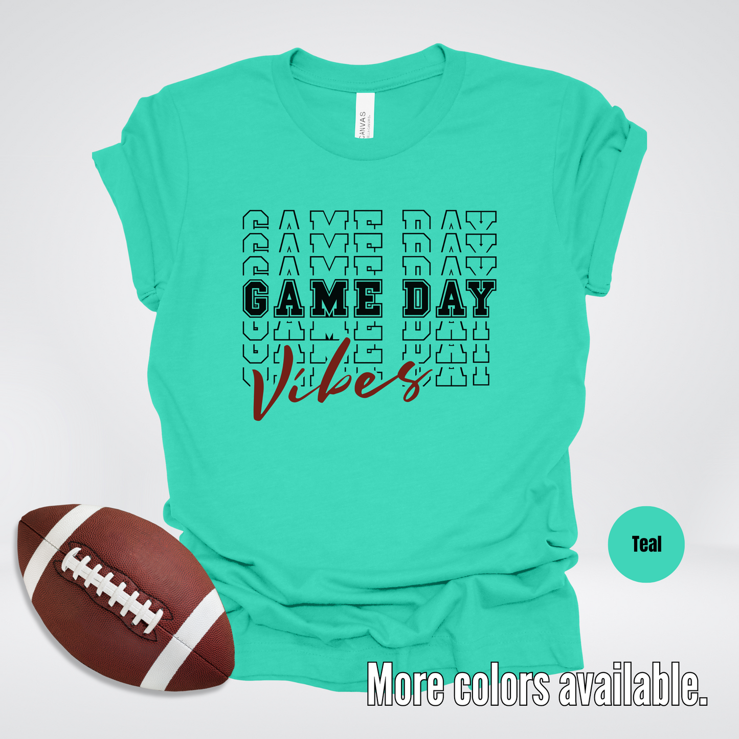 Game Day Vibes Stacked - Black Design T-Shirt