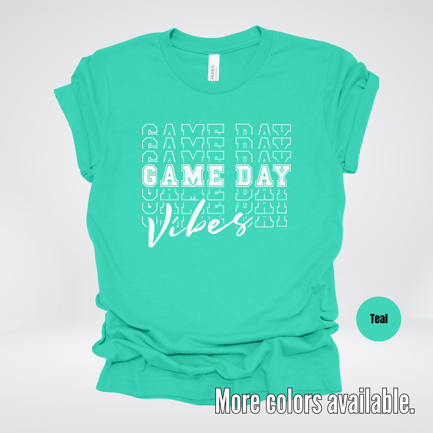 Game Day Vibes Stacked - White Design - T-Shirt