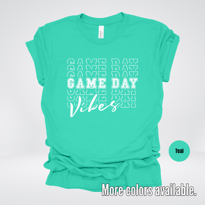 Game Day Vibes Stacked - White Design - T-Shirt